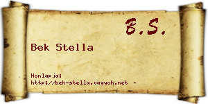 Bek Stella névjegykártya