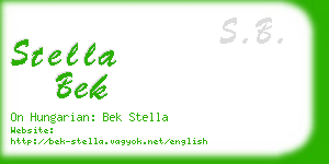 stella bek business card